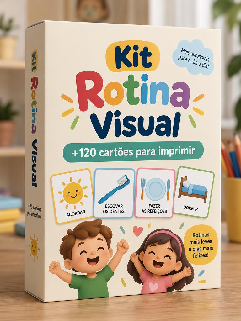 Kit Rotina Visual com +120 cartões para imprimir